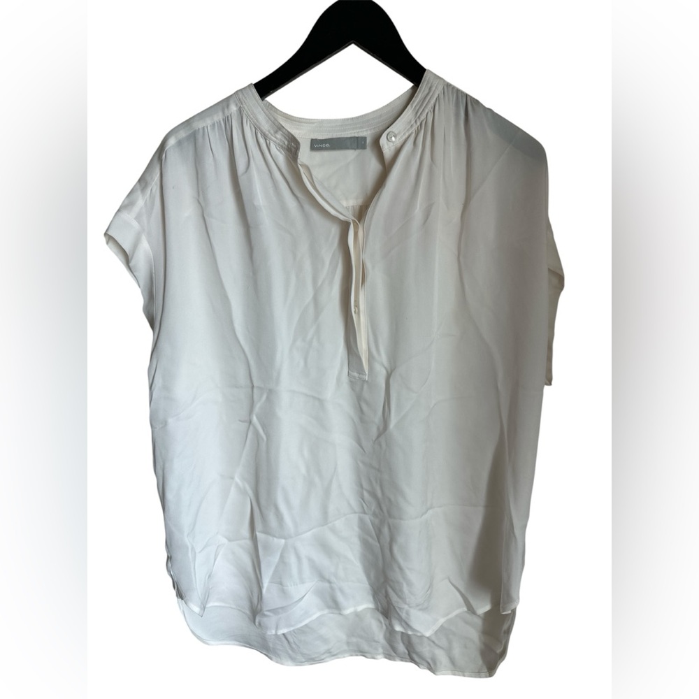 Vince Cream Button-Front Blouse M